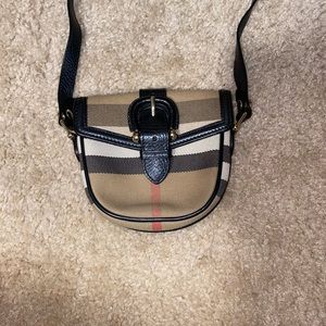 Burberry Cotton Mini Brown Canvas Cross Body Bag